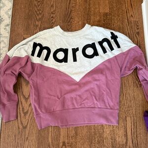 Gray and Purple Sweatshirt with Bold Lettering